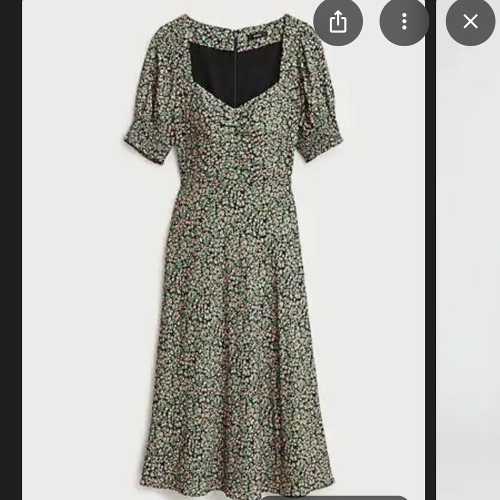J. Crew Black Floral Midi Dress